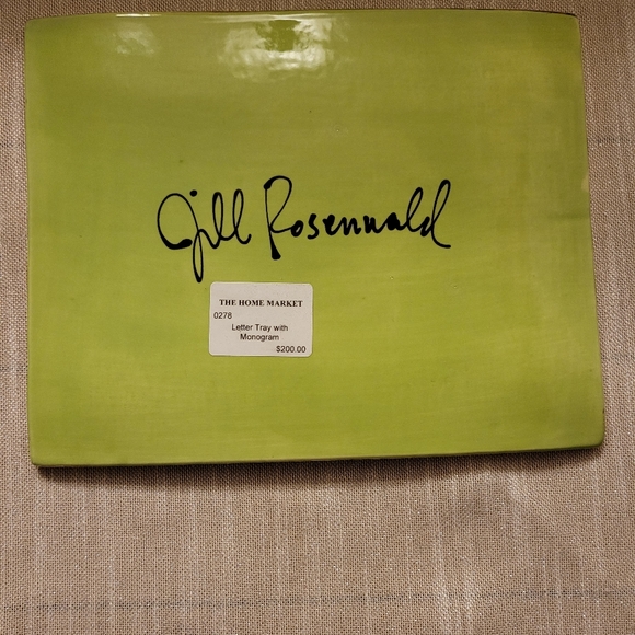 Jill Rosenwald Signed Ceramic Monogram K. G Tray - Picture 9 of 12